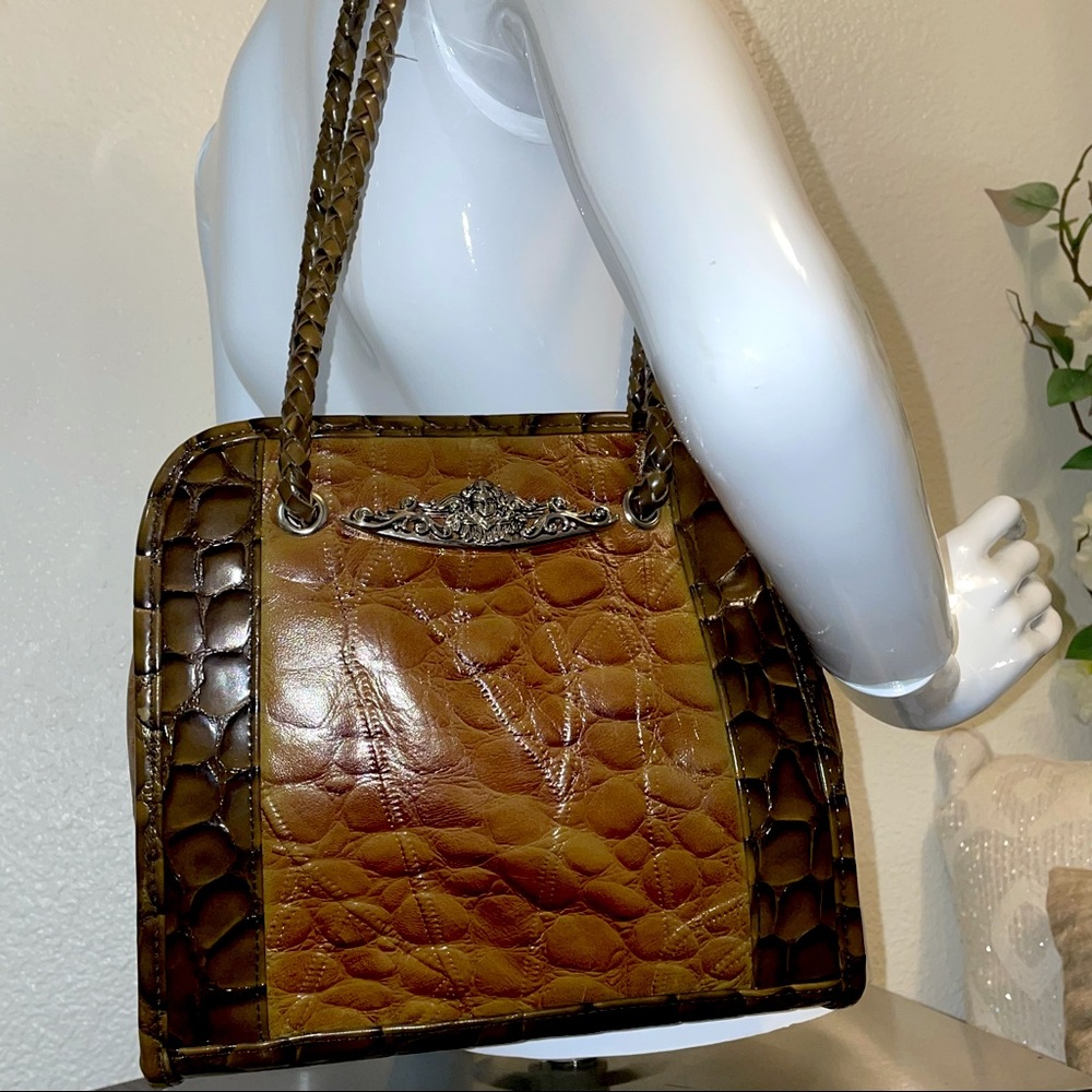 Vintage Brown Leather Purse BabyAngel Silver